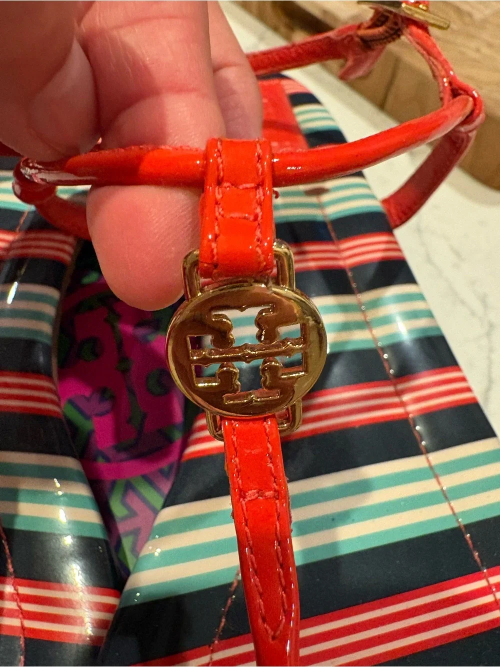 EUC Tory Burch Patent Leather Strappy Sandals